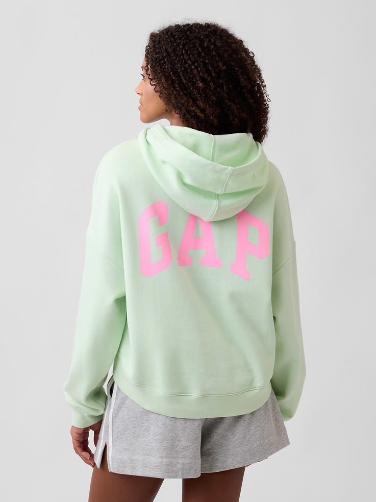 Image 2 of 5, Relaxed Gap Mini-Logo Cropped Hoodie