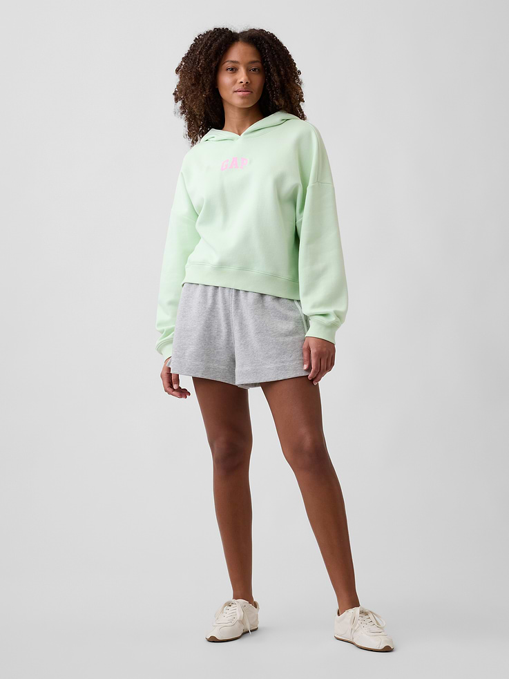 Image 3 of 5, Relaxed Gap Mini-Logo Cropped Hoodie