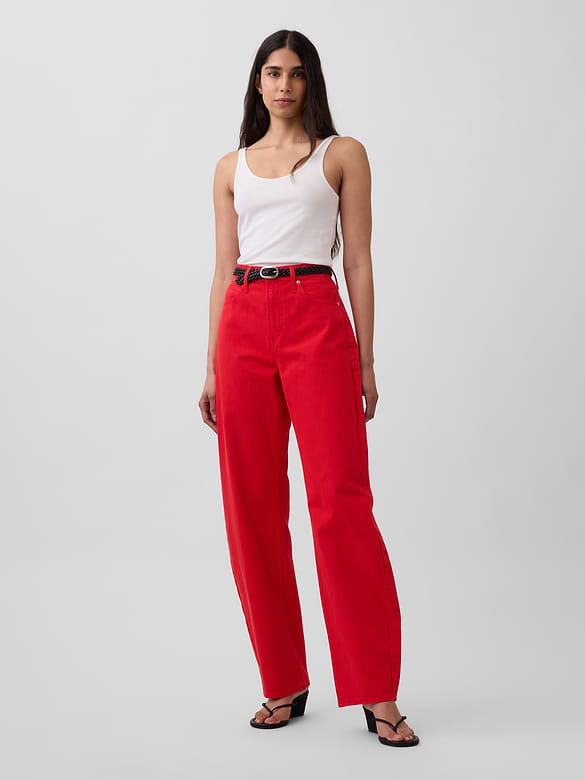 High Rise Barrel Jeans