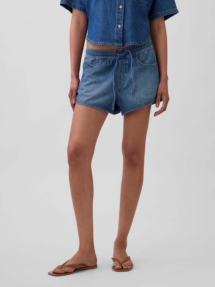 Image number 2 showing, Mid Rise UltraSoft Denim Easy Dolphin Shorts