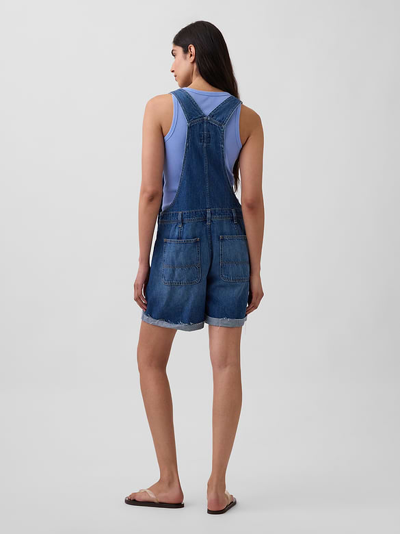 '90s Loose Denim Shortalls