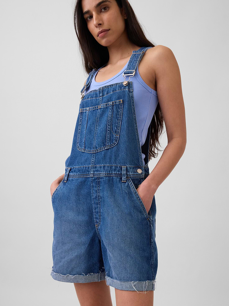 Image number 4 showing, '90s Loose Denim Shortalls