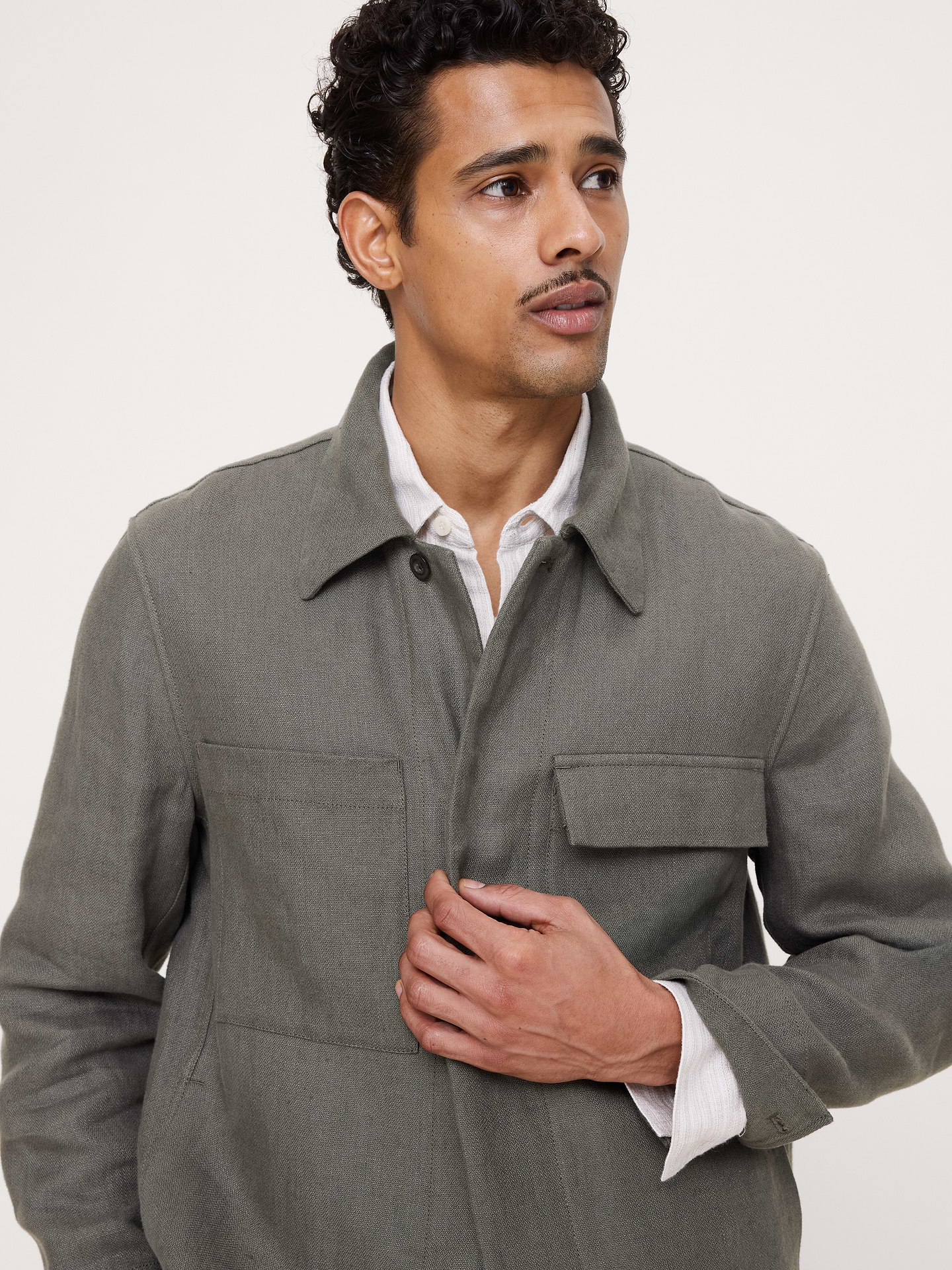 Image number 4 showing, Linen Four-Pocket Shirt Jacket
