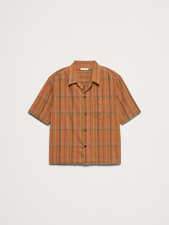 Relaxed-Fit Summerweight Cotton Short-Sleeve Shirt