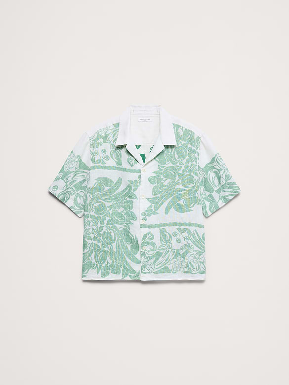 Relaxed-Fit Printed Linen Resort Shirt