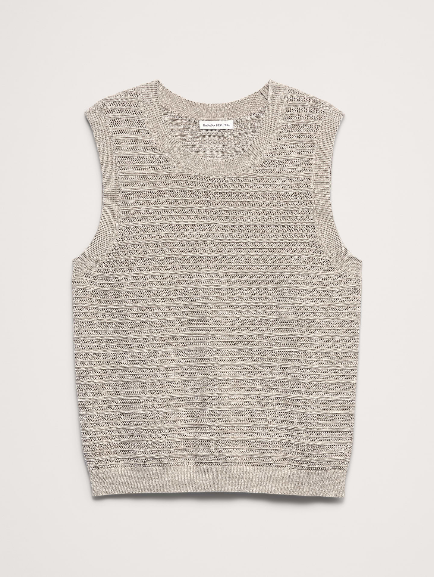 Image number 4 showing, Cotton-Linen Mesh Tank