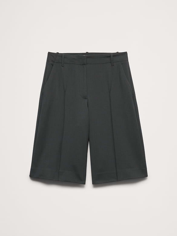 High-Rise Italian Wool Bermuda Short