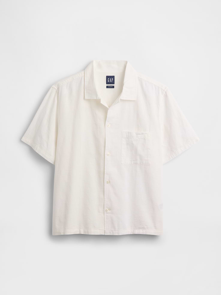 Image number 5 showing, Dobby Relaxed Straight-Hem Shirt