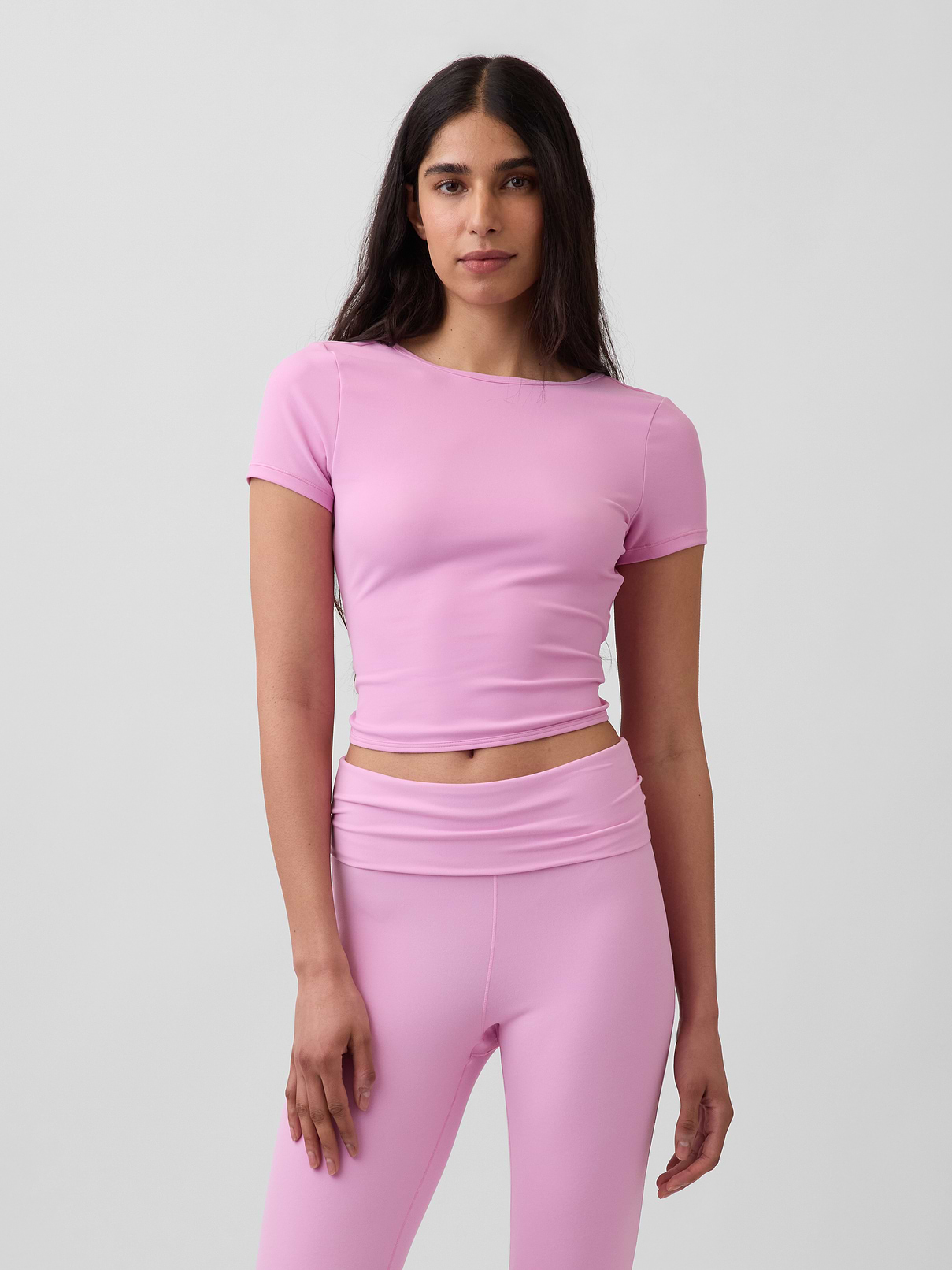 Image number 1 showing, GapFit Smooth Reversible Wrap Crop Top