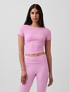 Image number 1 showing, GapFit Smooth Reversible Wrap Crop Top