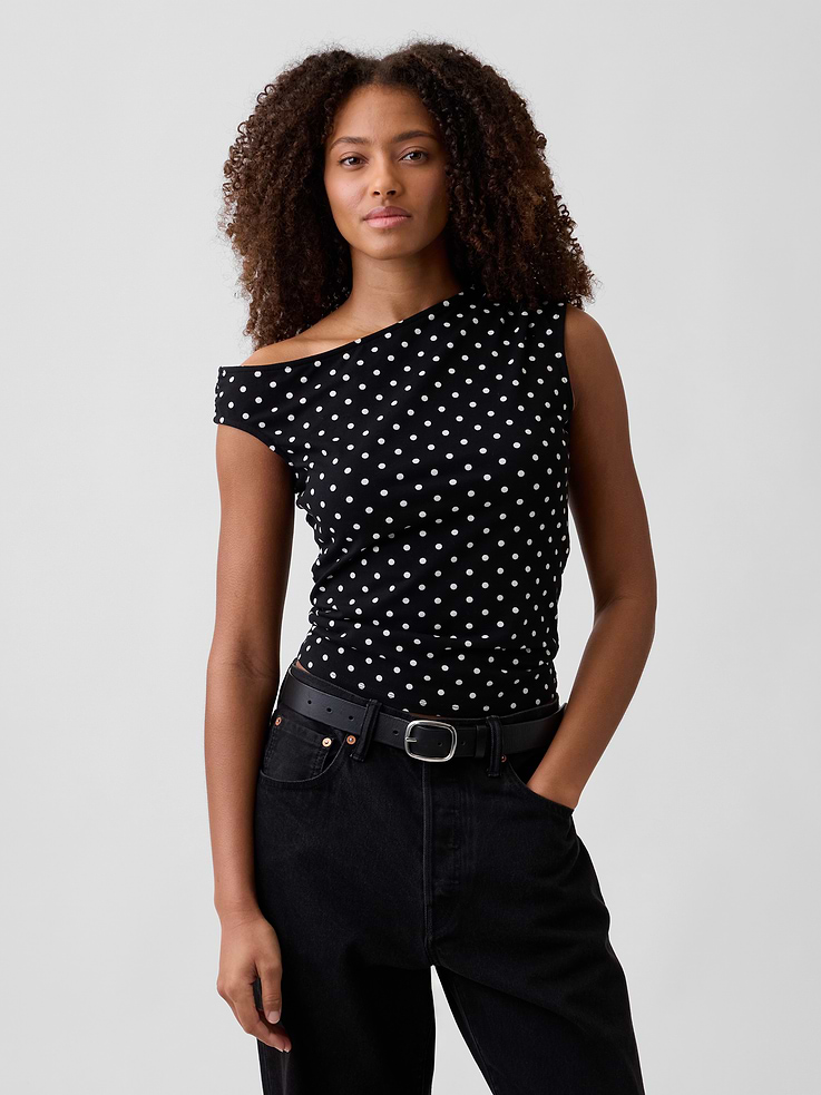 Image number 1 showing, Stretch Jersey Off-Shoulder Top