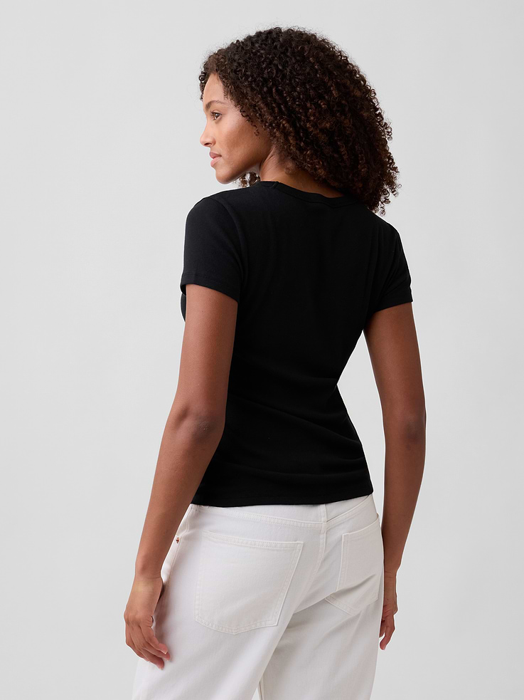 Image 2 of 5, Modern Ribbed Crewneck T-Shirt