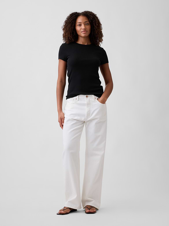Modern Ribbed Crewneck T-Shirt
