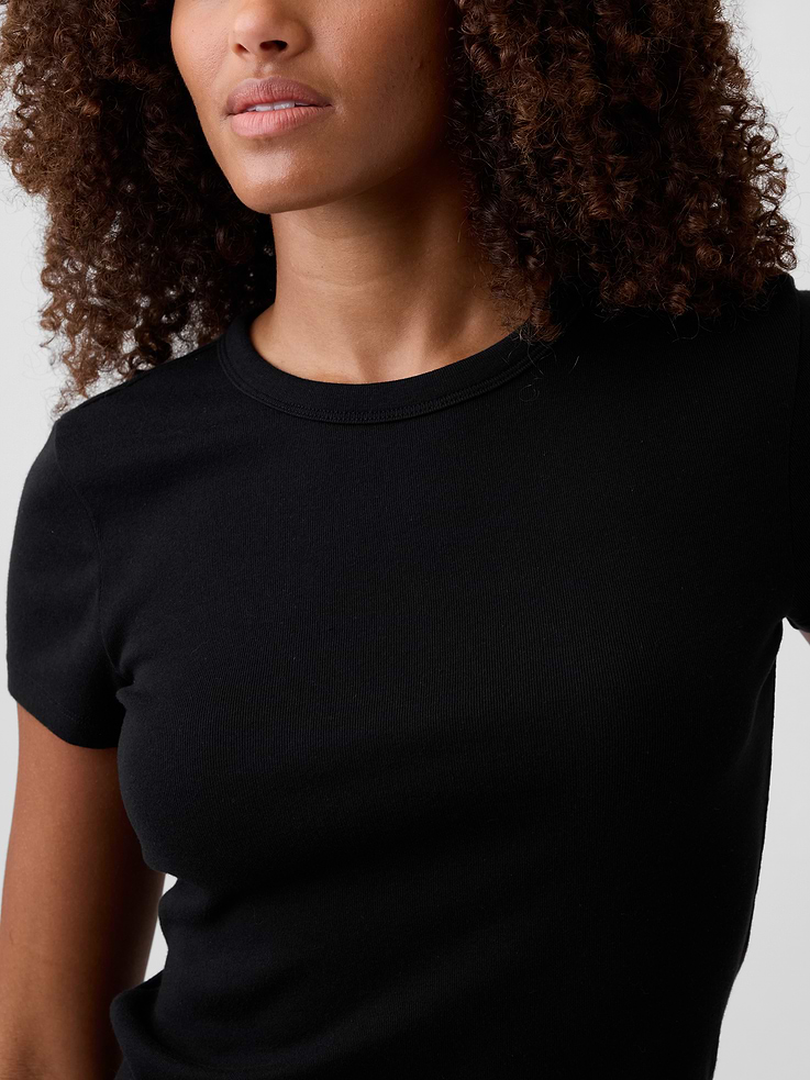 Image 4 of 5, Modern Ribbed Crewneck T-Shirt