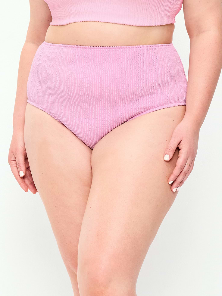L'image numéro 7 présente Culotte de bikini côtelée à taille haute