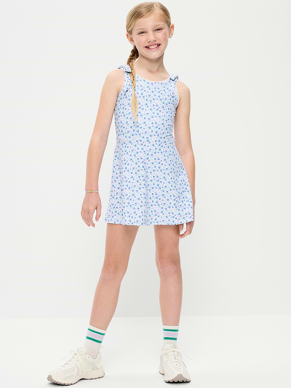 PowerSoft Sleeveless Tie-Strap Athletic Dress for Girls