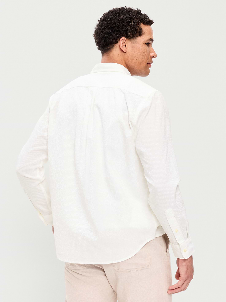 L'image numéro 2 présente Chemise à manches longues et à poche en tissu gaufré