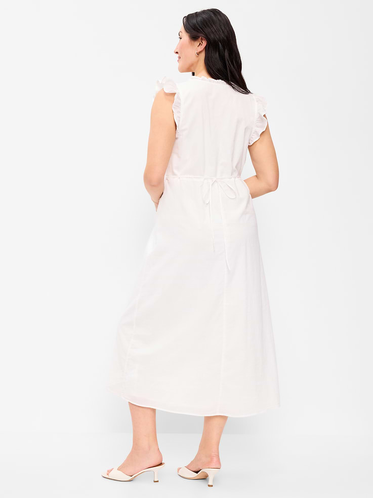 Image number 6 showing, V-Neck Flutter-Sleeve Midi Dress