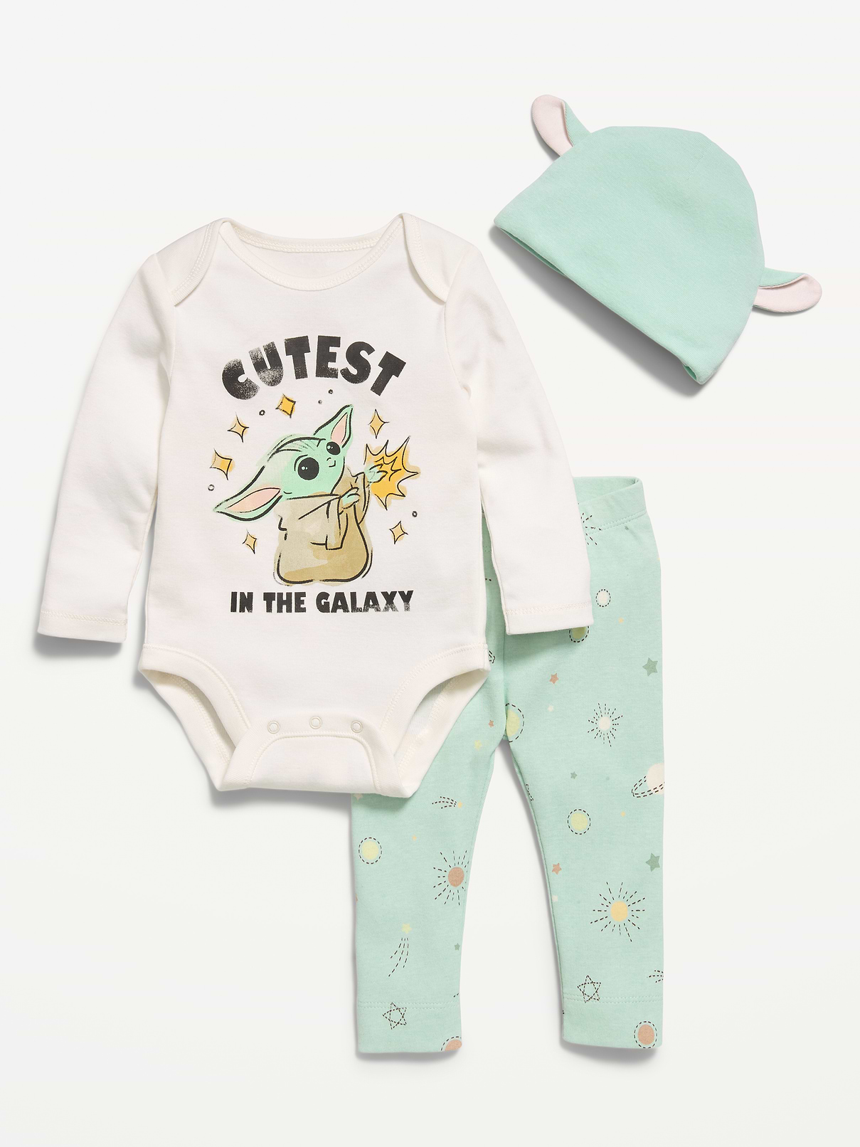 Image number 2 showing, Star Wars™ Grogu Bodysuit, Leggings & Beanie 3-Piece for Baby
