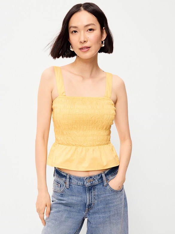 Camisole à smocks et à basque