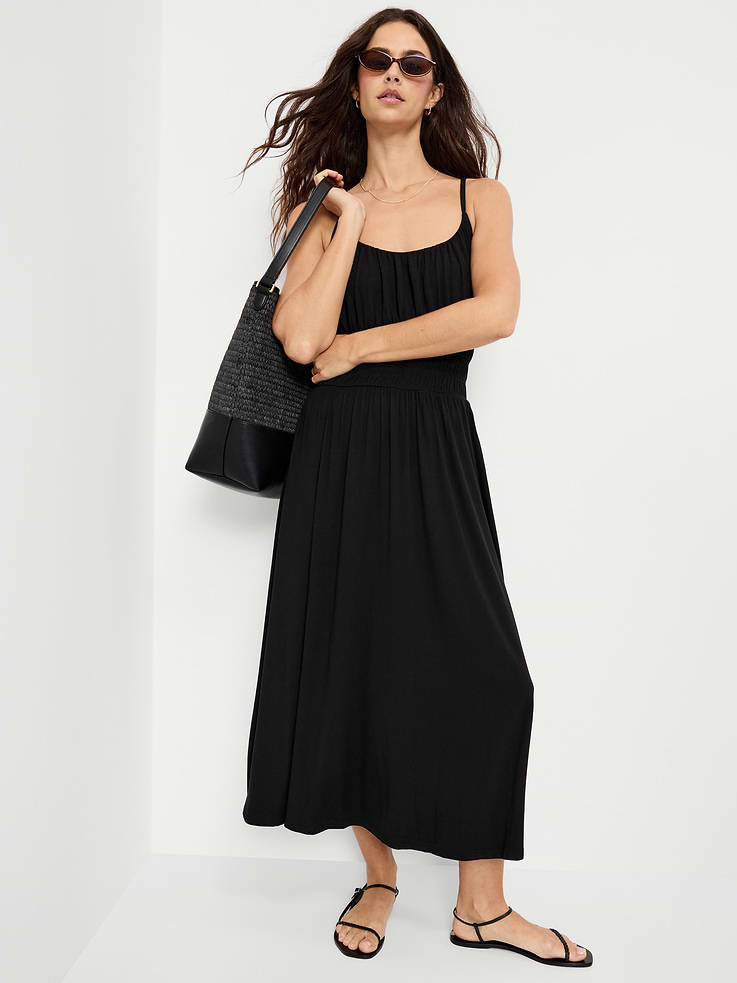 Image number 3 showing, Fit & Flare Jersey Smocked-Waist Midi Dress