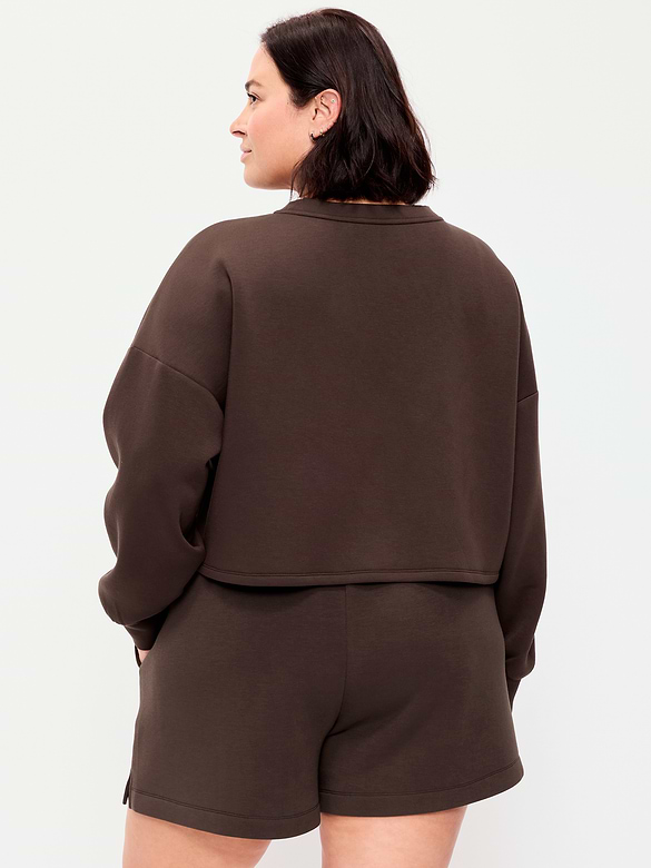 Bounce Fleece Crew-Neck Cropped Sweatshirt