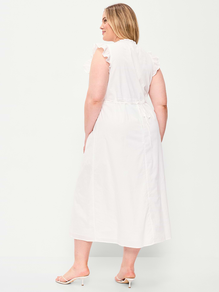 Image number 8 showing, V-Neck Flutter-Sleeve Midi Dress