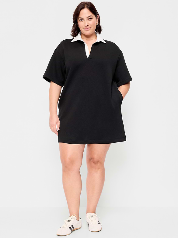 Robe polo à manches courtes en molleton raffiné