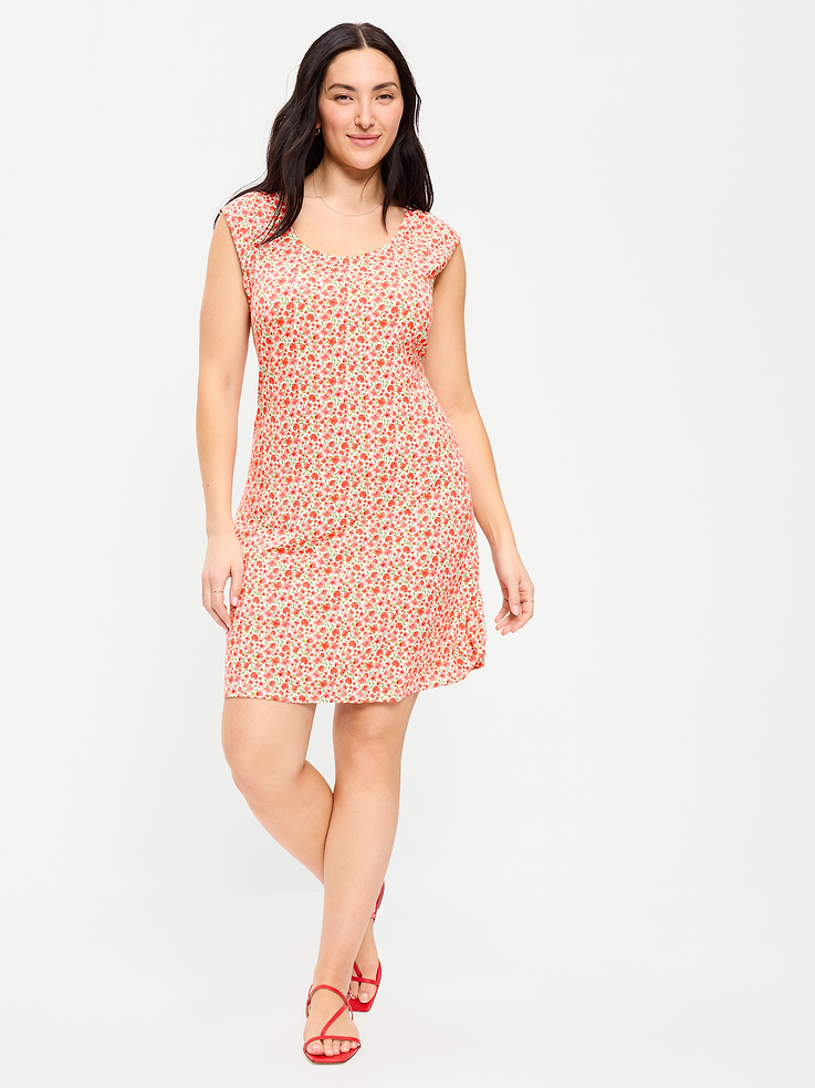 Image number 7 showing, Short-Sleeve Scoop-Neck Mini Dress