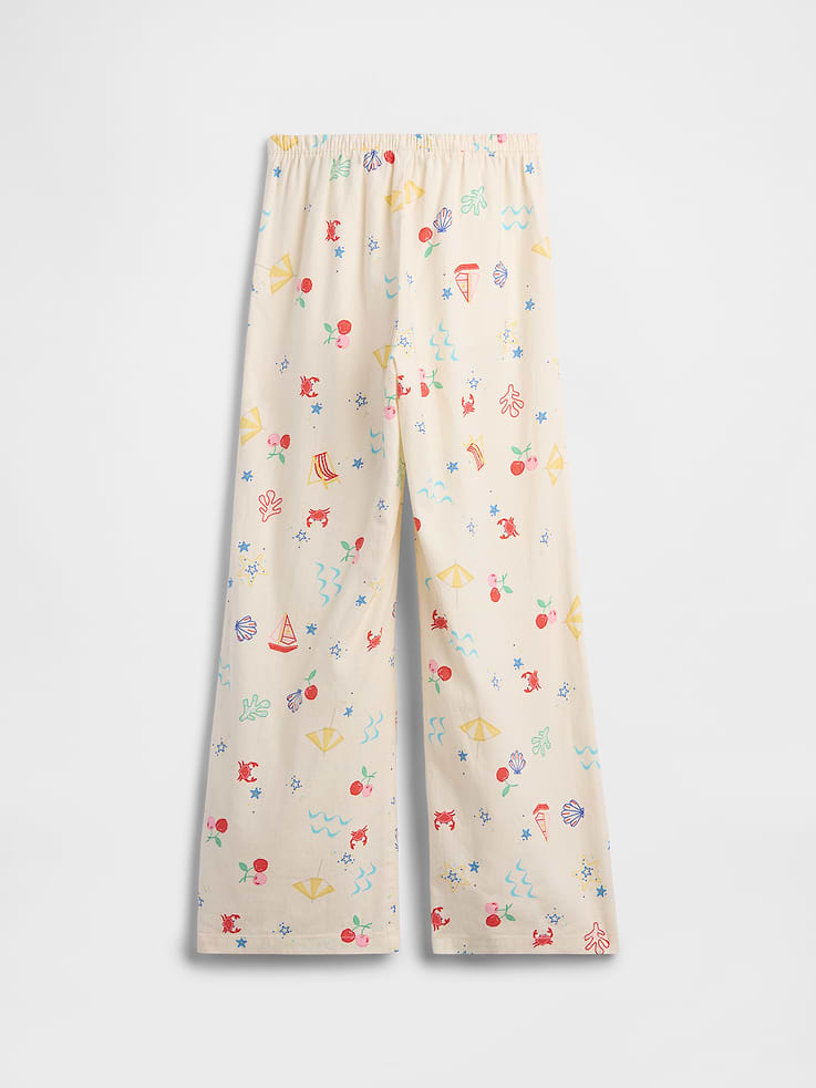 Image number 2 showing, Kids Pull-On Wide-Leg Linen-Blend Pants