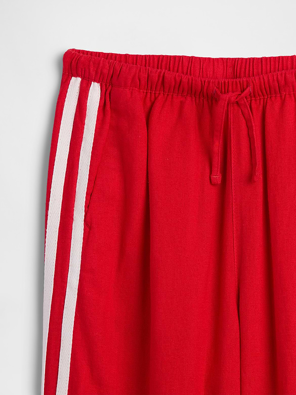Kids Pull-On Wide-Leg Linen-Blend Pants