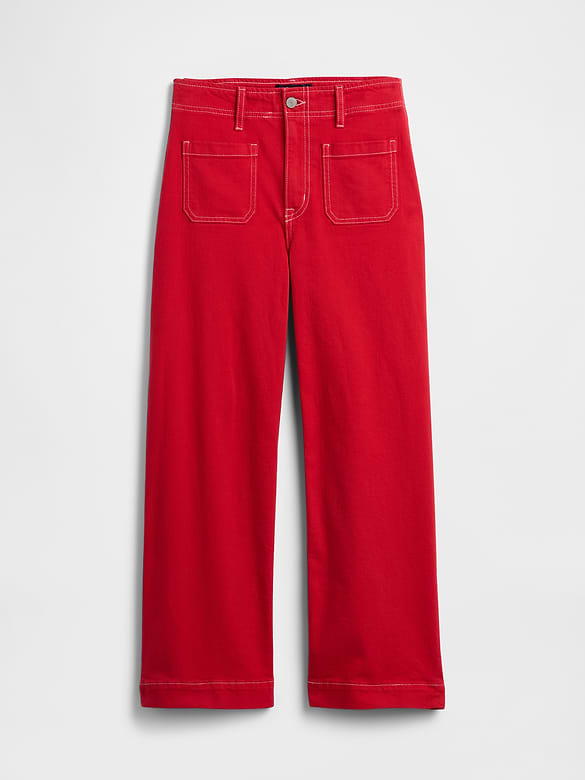High Rise Wide-Leg Crop Jeans