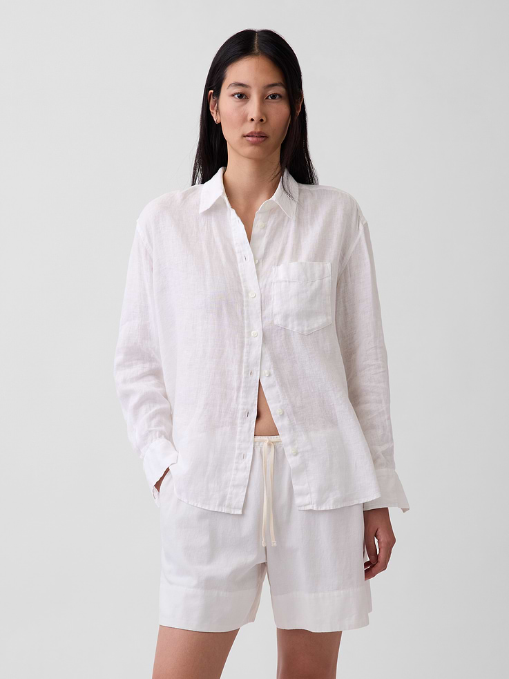 Image number 1 showing, 100% Linen Oversized Shirt