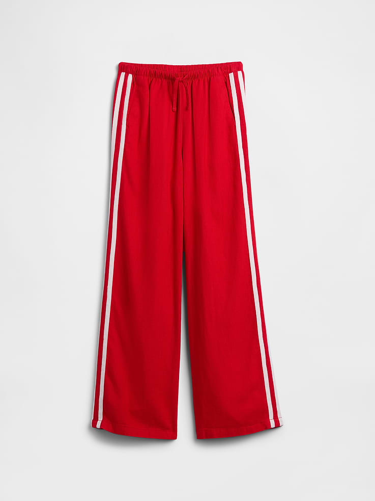 Image number 1 showing, Kids Pull-On Wide-Leg Linen-Blend Pants