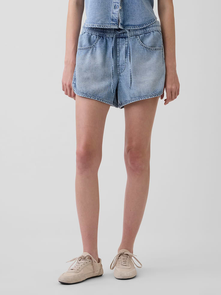 Image number 2 showing, Mid Rise UltraSoft Denim Easy Dolphin Shorts