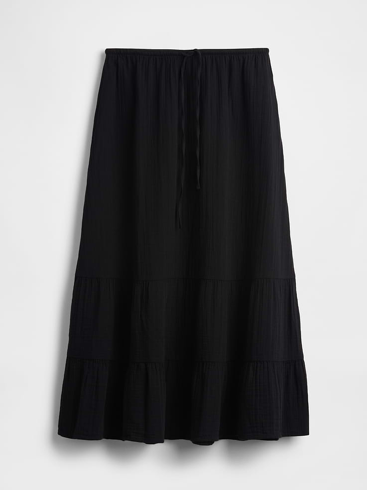 Image number 5 showing, Cotton Gauze Tiered Easy Maxi Skirt