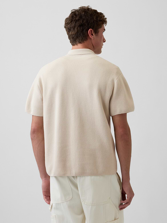 Oversized Quarter-Zip Pocket Polo Sweater