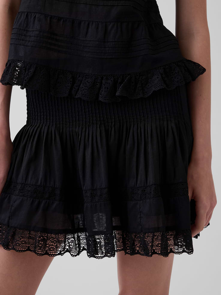 Image number 4 showing, Pintuck Lace-Trim Easy Mini Skort