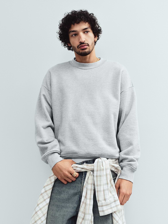 Twill Straight-Hem Shirt