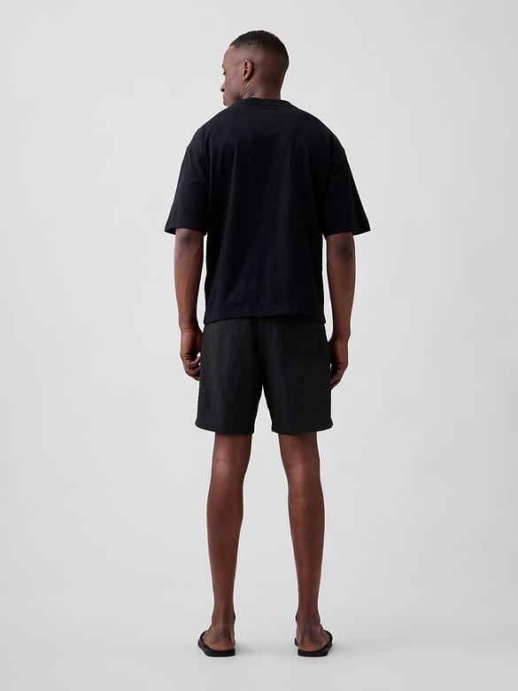 6" Seersucker Swim Trunks