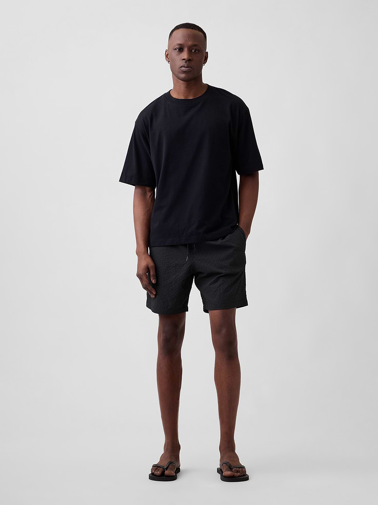 Image number 1 showing, 6" Seersucker Swim Trunks