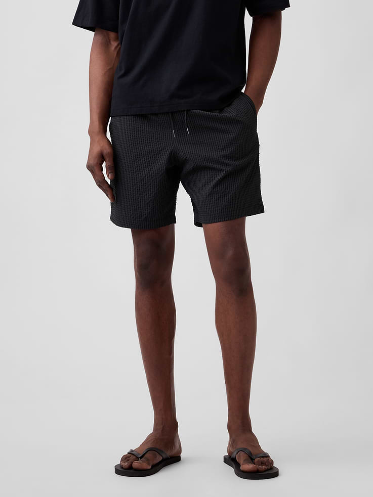 Image number 3 showing, 6" Seersucker Swim Trunks