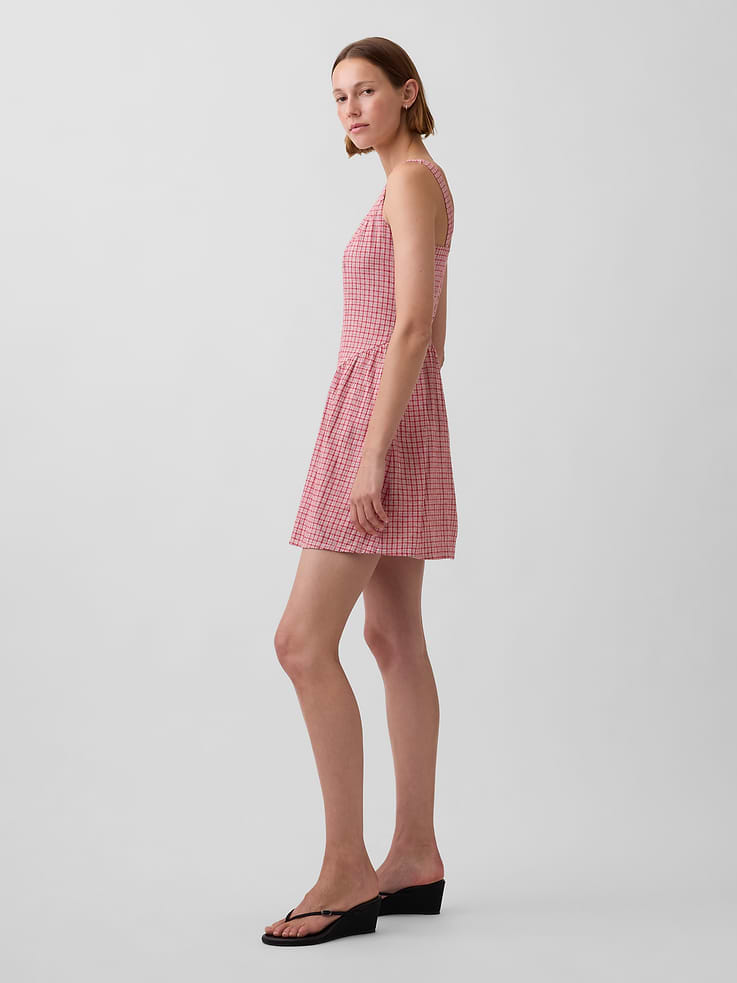 Image number 3 showing, Linen-Blend Drop-Waist Mini Dress
