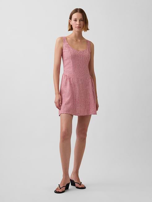 gap mini dress Women's Tie Waist Dress, Blue Ditsy Floral, Medium at Amazon Women's Clothing store Tank straps Buy Women's Dresses Gap Ruched