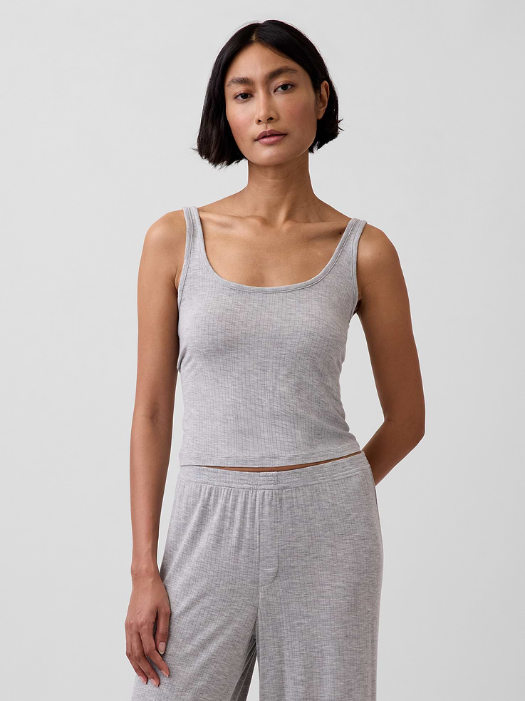 Image number 1 showing, SoftMade Modal Rib PJ Tank Top