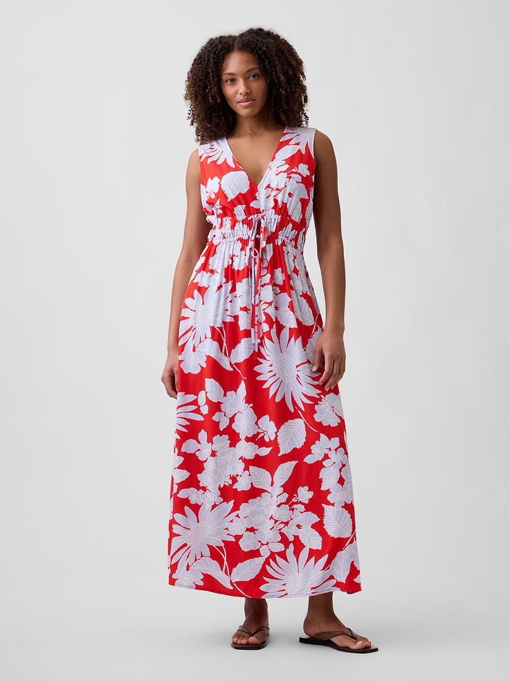 Image number 1 showing, Sleeveless Tie-Front Maxi Dress