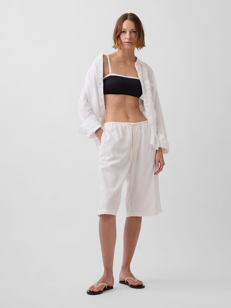 Image number 7 showing, Linen-Blend Relaxed Easy Culotte Pants