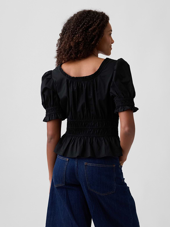 Smocked Puff Sleeve Top