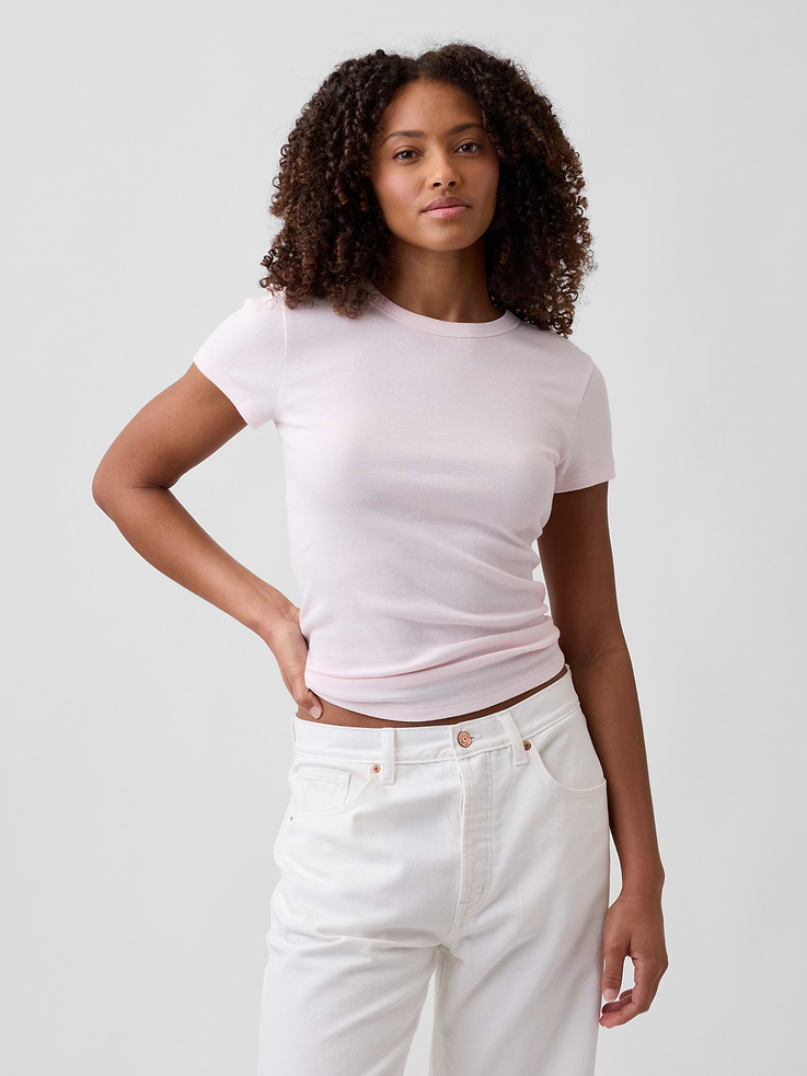 Image number 1 showing, Modern Ribbed Crewneck T-Shirt