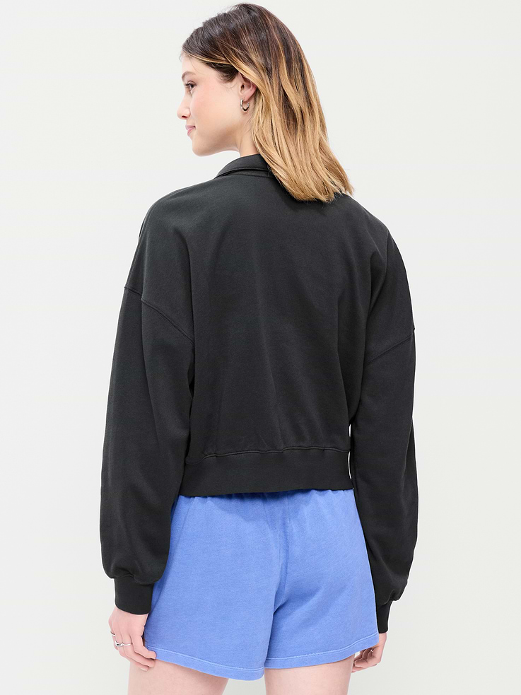 L'image numéro 2 présente Chandail surdimensionné en jersey bouclette PurConfort à demi-glissière